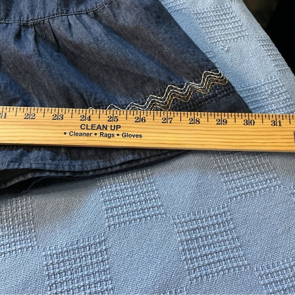 Cactus + Pearl Midi Skirt XXL in Slate Blue 100% Cotton Soft Smocked Denim Look - Picture 12 of 16